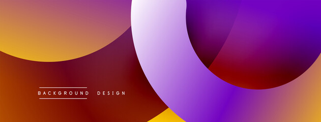 Abstract overlapping lines and circles geometric background with gradient colors