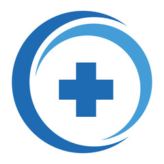 Medical cross logo illustration on white background