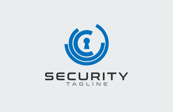 Security Logo, keyhole with digital style triple c combination, usable for brand and company logo, vector illustration