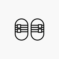 Sandal, slipper line icon design concept