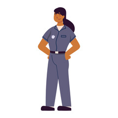 police woman work professional