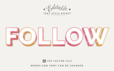 Follow Me Editable Text Effect
