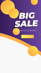 Sale special offer discount social media stories template. Dynamic modern sale banners for social media stories sale, web page, mobile phone. Sale banner template design special offer set.