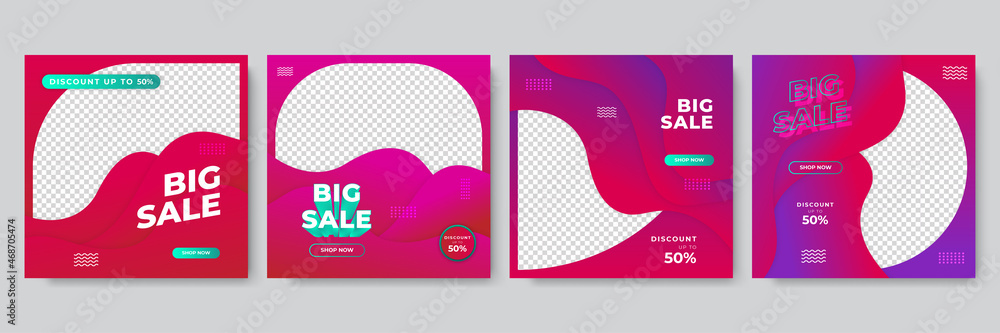 Poster trendy editable template for social networks post, vector illustration. design backgrounds for socia