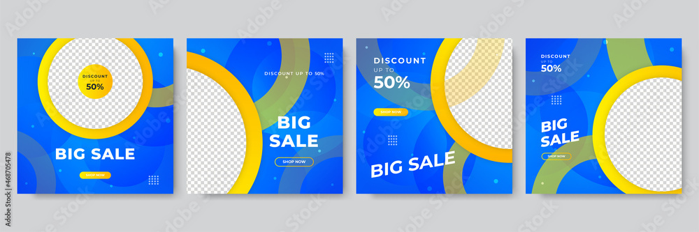 Poster trendy editable template for social networks post, vector illustration. design backgrounds for socia