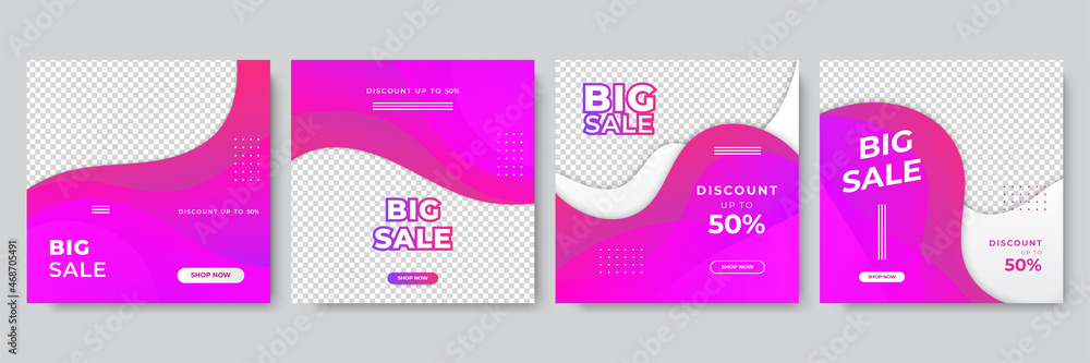 Poster trendy editable template for social networks post, vector illustration. design backgrounds for socia