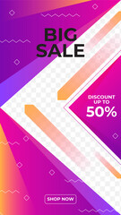 Sale special offer discount social media stories template. Dynamic modern sale banners for social media stories sale, web page, mobile phone. Sale banner template design special offer set.