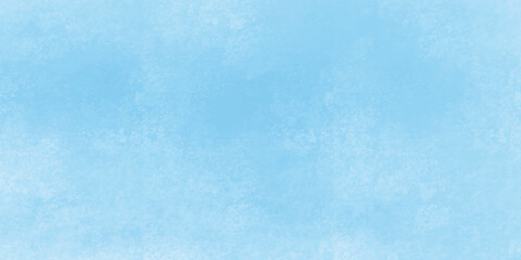 Beautiful Abstract Grunge Decorative Light Blue Cyan Painted Stucco Wall Texture. Handmade Rough Winter Christmas Paper Wide Background With Copy Space