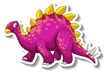 Stegosaurus dinosaur cartoon character sticker