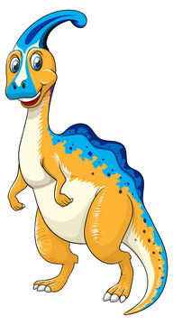 A Parasaurus dinosaur cartoon character