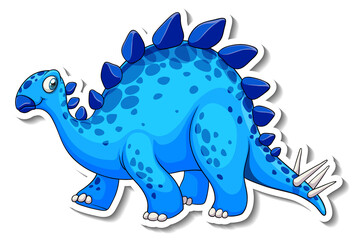 Stegosaurus dinosaur cartoon character sticker