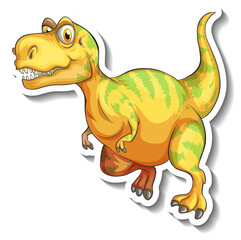 Tyrannosaurus dinosaur cartoon character sticker