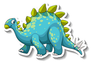 Stegosaurus dinosaur cartoon character sticker