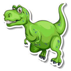 Tyrannosaurus dinosaur cartoon character sticker