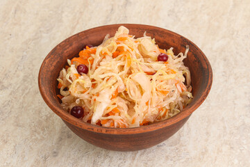 Fermented cabbage - sauerkraut in the bowl