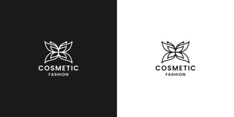 butterfly logo design for cosmetic and fashion