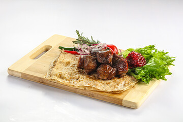 Grilled beef kebab barbeque shashlik