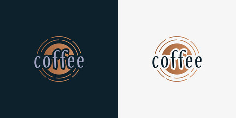 coffee, cafe logo design minimalist vintage modern.