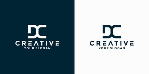 monogram D C logo design for company initials