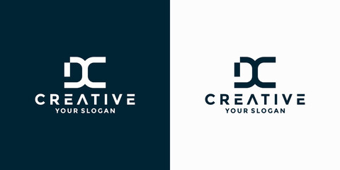 abstract dc initials logo design inspiration