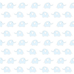 Cute elephant seamless pattern with white background.Vector illustration
