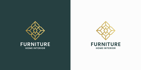 abstract furniture logo design template