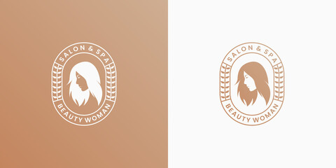 feminine beauty logo design woman salon