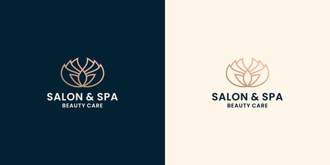 Fototapeta premium salon and spa logo design. lotus spa logo