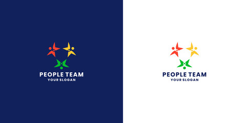Obraz na płótnie Canvas human team, people community logo design template