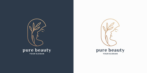 natural beauty logo design for cosmetic brand