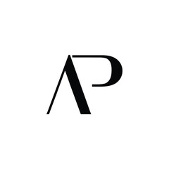 AP Letter Logo Design with Creative Modern Trendy Typography and Black Color