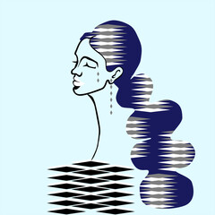 silhouette of a woman people vector illustration
