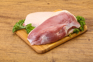 Raw duck breast for cooking