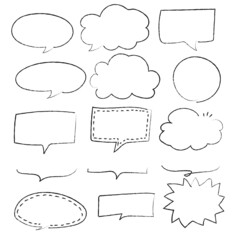 ふきだし　手描き　あしらい　