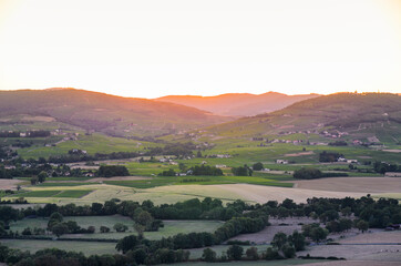 Brouilly hill, Saint Lager village and vineyards