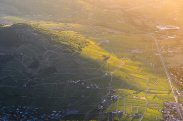 Brouilly hill, Cercie village and vineyards