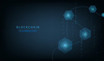  Blockchain technology concept.Isometric digital blocks connection of data depicting a Linked block contain cryptography hash and transaction data.Vector illustration.