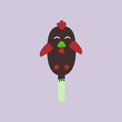 cute chicken ice cream vector images