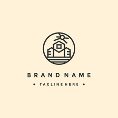 Home vector logo template for a real estate company. Illustration of a roof. Design elements. Creative ideas for logotypes. EPS10.