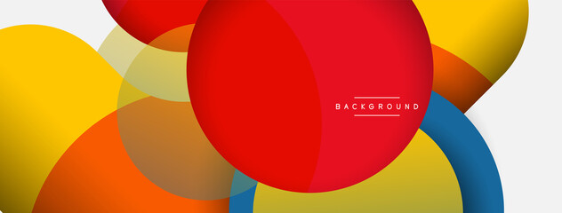 Fototapeta premium Vector round shapes circles minimal geometric background. Vector illustration for wallpaper banner background or landing page