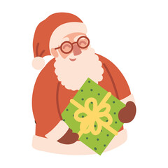 santa with christmas gift