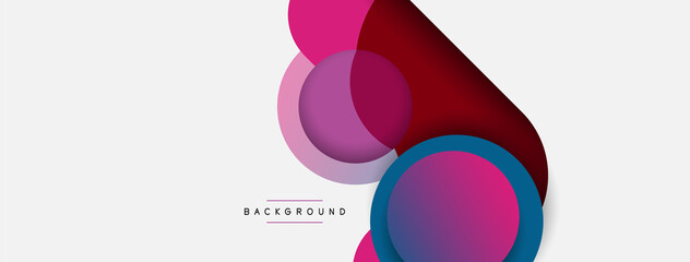 Obraz premium Vector round shapes circles minimal geometric background. Vector illustration for wallpaper banner background or landing page