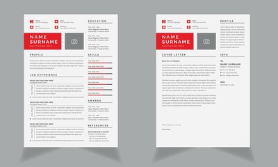Resume template with rad name layout cv set