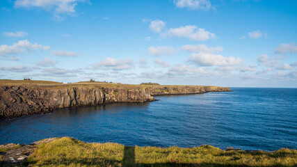Coastline at Holmsberg Lighthouse on the Southern Peninsula in Southwest Iceland