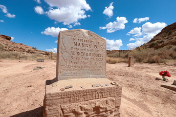 1825 Grave marker in the desert of Utah. People were the pioneers of Utah 