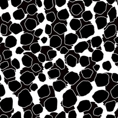 Abstract modern giraffe seamless pattern. Animals trendy background. Black and white decorative vector stock illustration for print, card, postcard, fabric, textile. Modern ornament of stylized skin