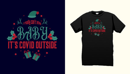 Christmas Tshirt design on covid theme