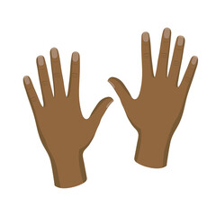 Human hands icon over white background, silhouette style, vector illustration.