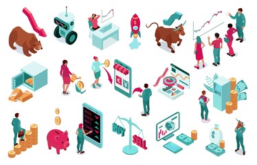 Investment Isometric Set