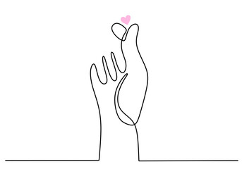 Continuous one line drawing of korean fingers